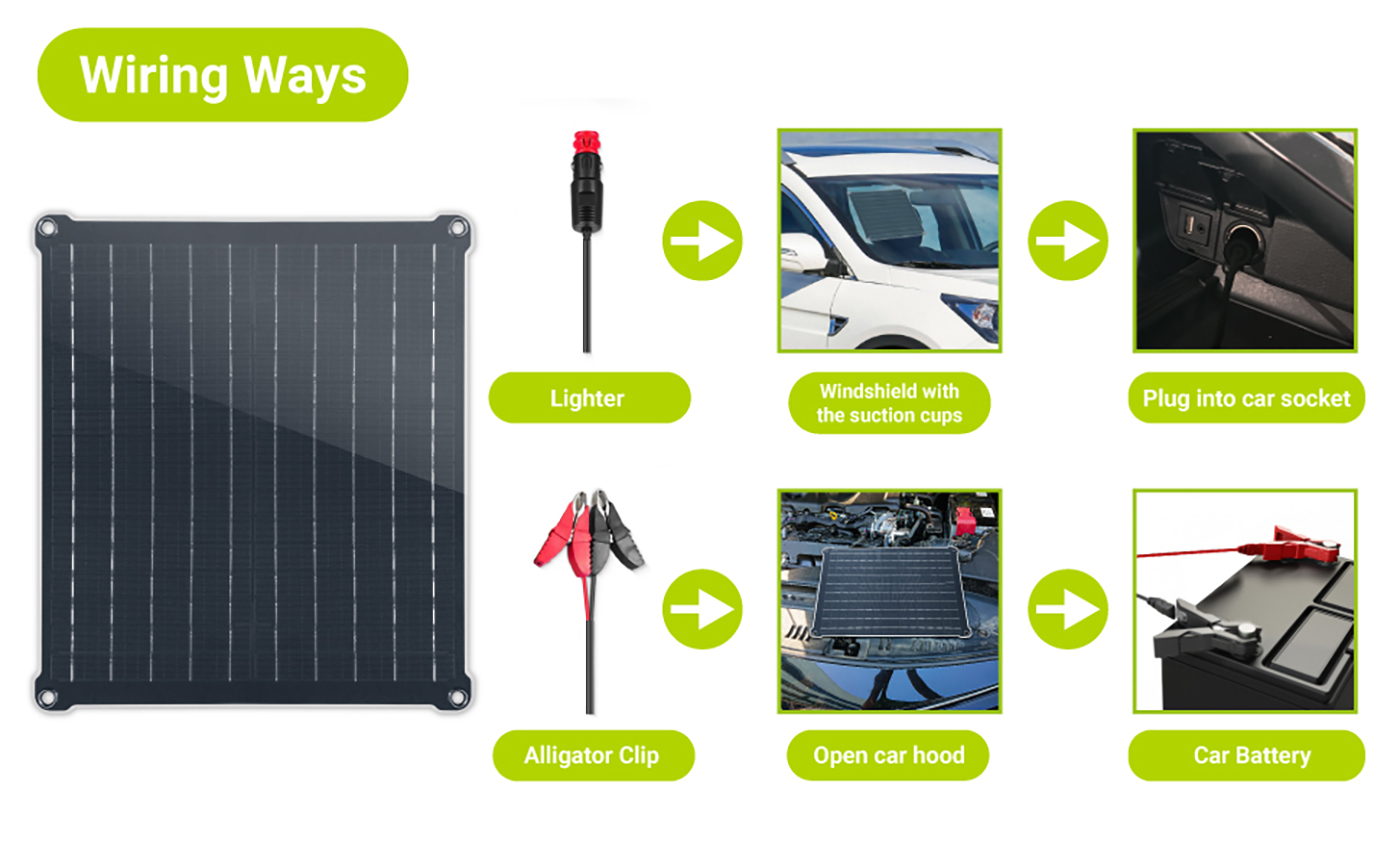 20 Watt 12V Solar Panel Car Battery Maintainer (9)