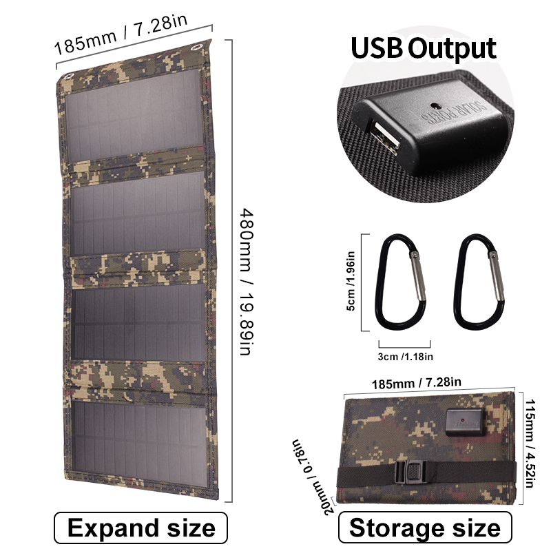 High conversion rate+long lifespan+convenient portability+fast charging solar foldable bag A